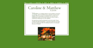 Loft - Leafy Green Wedding Website Design