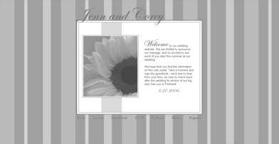 Stripes - Sunflower Wedding Website Design
